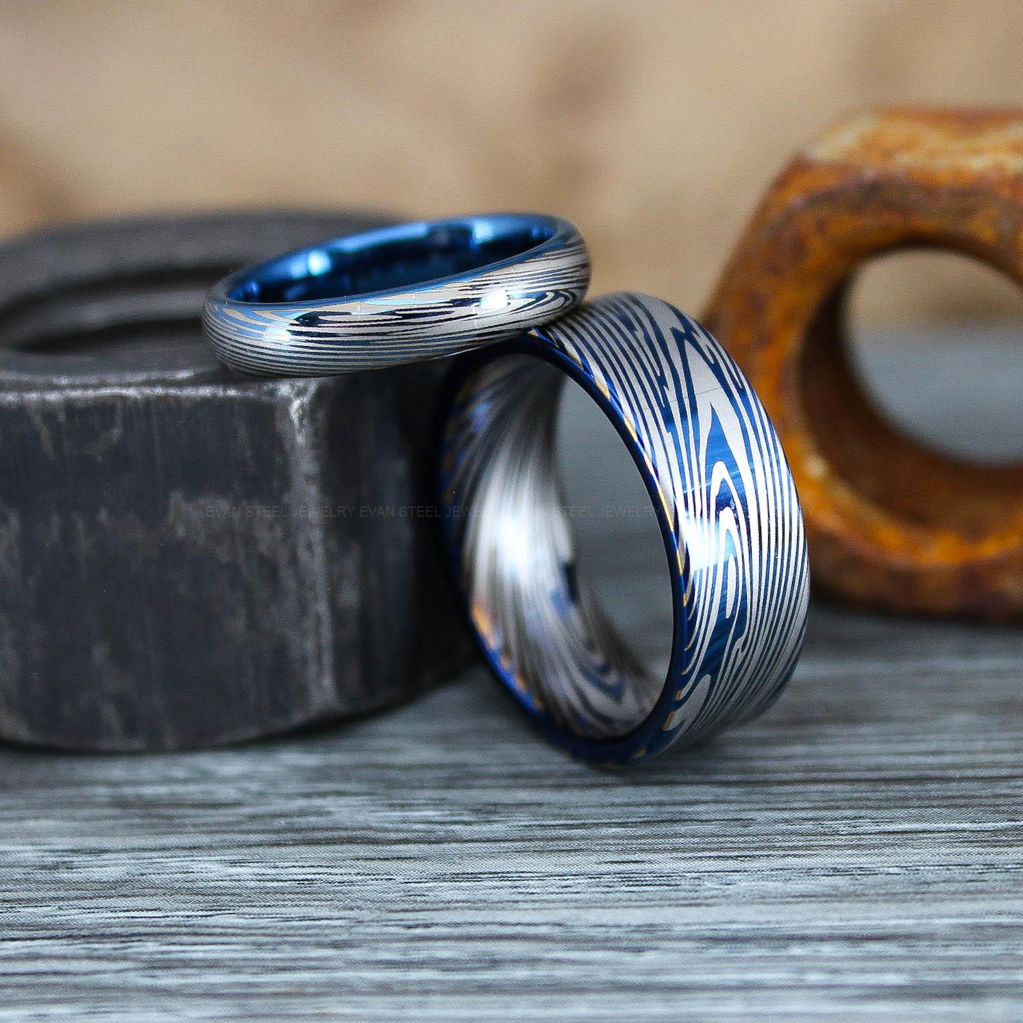 IMG_0850 Damascus Steel Rings, Damascus Steel Wedding Rings, Damascus Steel Wedding Bands - Image 1