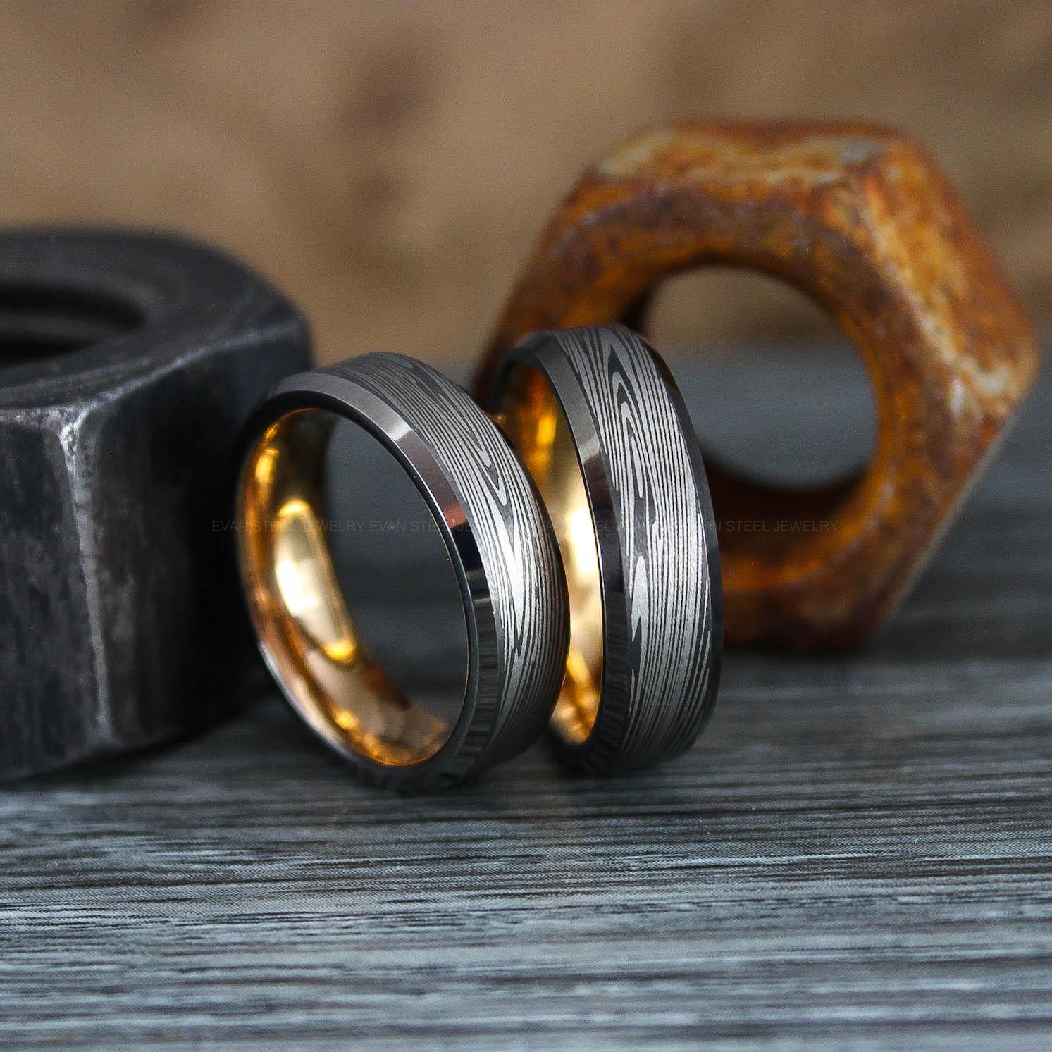 IMG_0854 Damascus Steel Ring, Damascus Steel Wedding Ring, Damascus Steel Wedding Band - Image 1