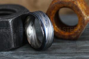 Damascus Steel Ring, Damascus Steel Wedding Ring, Damascus Steel Wedding Band
