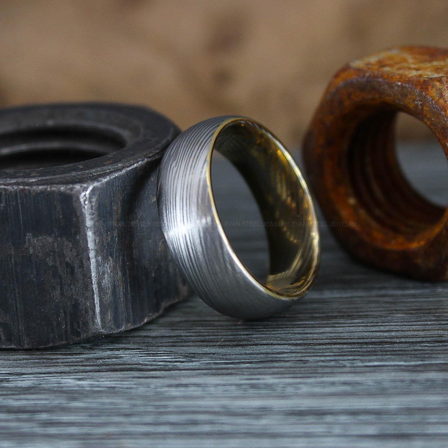 IMG_0859 Damascus Steel Ring, Damascus Steel Wedding Ring, Damascus Steel Wedding Band - Image 1