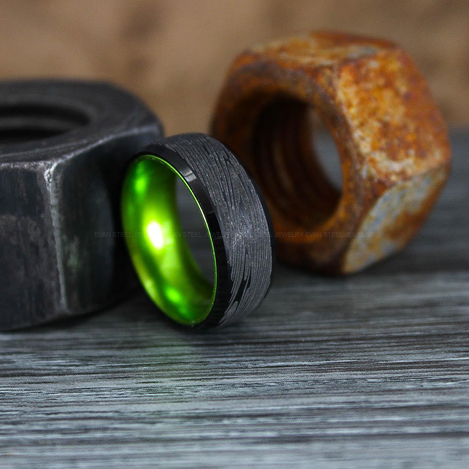 IMG_0862 Damascus Steel Ring, Damascus Steel Wedding Ring, Damascus Steel Wedding Band - Image 1