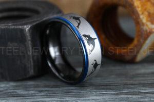 Orca Ring, Killer Whale Ring, Orca Jewelry, Whale Jewelry, Ocean Ring, Ocean Wedding Band, Orca Wedding Band