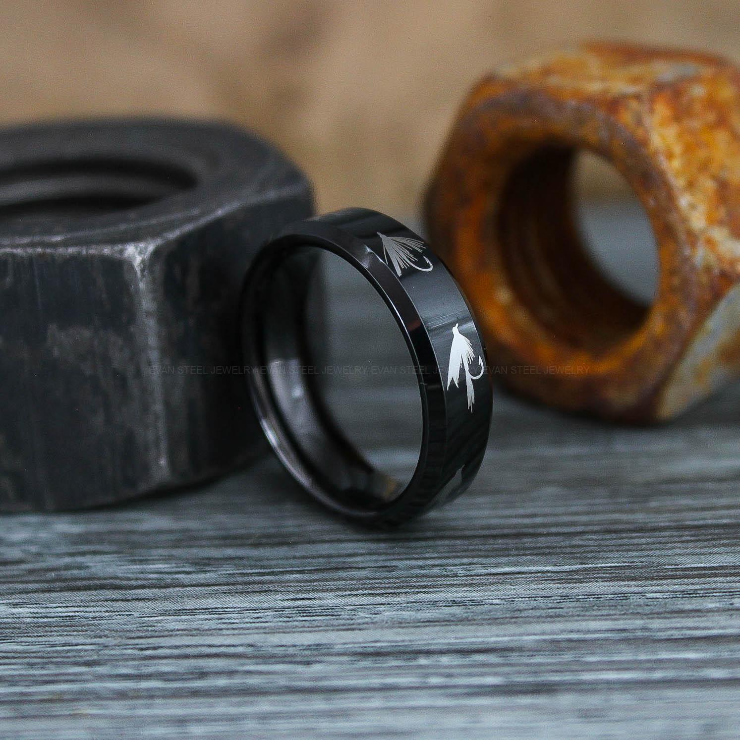 IMG_0870 Fishing Ring, Fly Fishing Ring, Fly Fishing Wedding Band, Fishing Wedding Ring - Image 1
