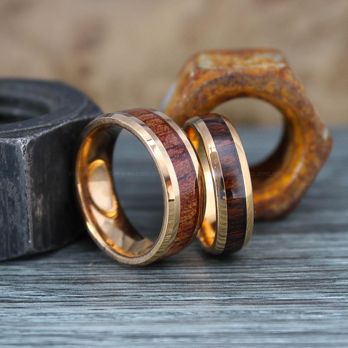 IMG_0887 Couple Rings, Couple Wood Rings, Wood Wedding Bands, Wood Wedding Ring, Couple Jewelry, Matching Rings, His and Her Rings, Wood Rings - Image 1