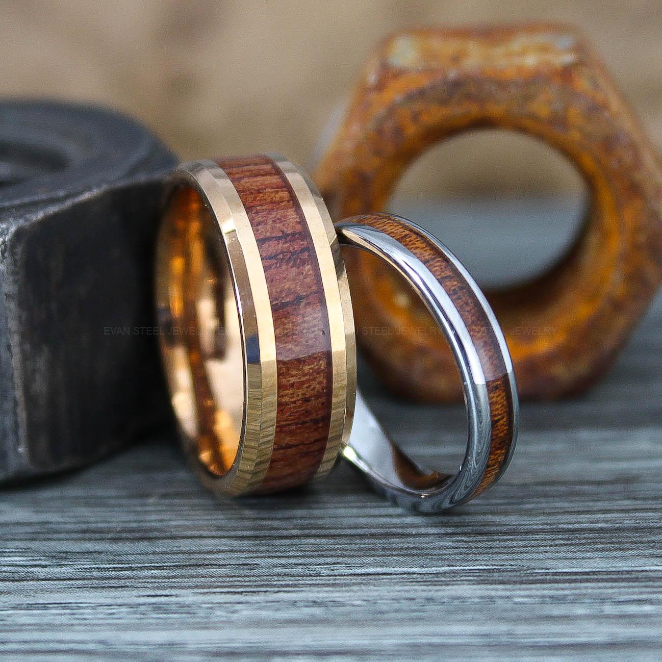 IMG_0888 Couple Rings, Couple Wood Rings, Wood Wedding Bands, Wood Wedding Ring, Couple Jewelry, Matching Rings, His and Her Rings, Wood Rings - Image 1
