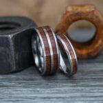 Wood Rings, Wood Wedding Bands, Silver Wedding Bands, Koa Wood Wedding Rings