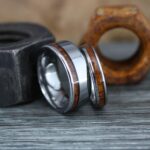 Wood Rings, Wood Wedding Bands, Silver Wedding Bands, Koa Wood Wedding Rings