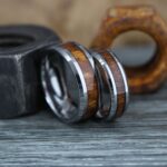 Wood Rings, Wood Wedding Bands, Silver Wedding Bands, Koa Wood Wedding Rings