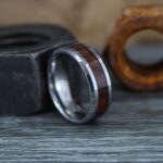Wood Ring, Wood Wedding Band, Silver Wedding Band, Koa Wood Wedding Ring