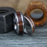 Wood Rings, Wood Wedding Bands, Silver Wedding Bands, Koa Wood Wedding Rings