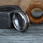 Wood Ring, Wood Wedding Band, Silver Wedding Band, Koa Wood Wedding Ring