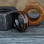 Wood Ring, Wood Wedding Band, Black Wedding Band, Koa Wood Wedding Ring