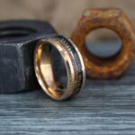 Wood Ring, Wood Wedding Band, Black Wedding Band, Koa Wood Wedding Ring