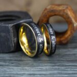 Couple Rings, Matching Couple Rings, His and Her Couple Rings, Couple Wedding Rings, Forever and Always Rings, Couple Jewelry, Black Ring