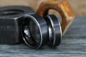 Couple Rings, Couple Wedding Bands, Matching Couple Rings, Black Wedding Bands