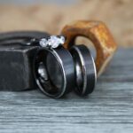 Couple Rings, Couple Wedding Bands, Matching Couple Rings, 3 Piece Wedding Ring Set, Black Wedding Rings, Black Wedding Bands, Bridal Rings