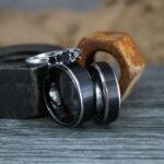 Couple Rings, Couple Wedding Bands, Matching Couple Rings, 3 Piece Wedding Ring Set, Black Wedding Rings, Black Wedding Bands, Bridal Rings