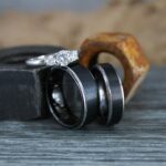 Couple Rings, Couple Wedding Bands, Matching Couple Rings, 3 Piece Wedding Ring Set, Black Wedding Rings, Black Wedding Bands, Bridal Rings