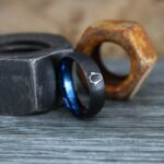 Penguin Ring, Penguin Jewelry, Penguins Wedding Ring, Penguins Wedding Band, Black Wedding Band, Black Wedding Ring, Penguins Jewelry