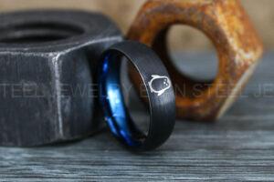 Penguin Ring, Penguin Jewelry, Penguins Wedding Ring, Penguins Wedding Band, Black Wedding Band, Black Wedding Ring, Penguins Jewelry