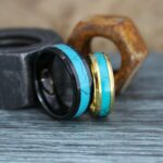 Turquoise Rings, Turquoise Wedding Rings, Turquoise Wedding Bands, Couple Wedding Rings