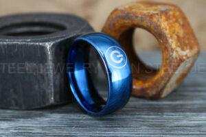 Gamer Ring, Power Button Ring, Controller Ring, Blue Gamer Wedding Ring, Blue Tungsten Gamer Wedding Band, Blue Tungsten Ring, Blue Wedding Band, Gamer Jewelry